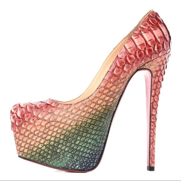 Christian Louboutin Shoes Watersnake Saba Daffodile Pumps